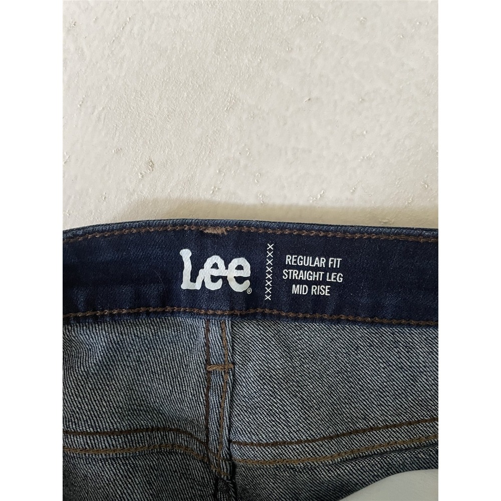 Lee 20L‎ Mid Rise Straight Regular Rinse Stretch Denim Womens Jeans - Picture 4 of 10